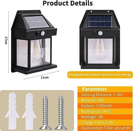 Solar Outdoor Wall Light – Waterproof, Energy-Saving LED Lamp for Garden & Pathways
