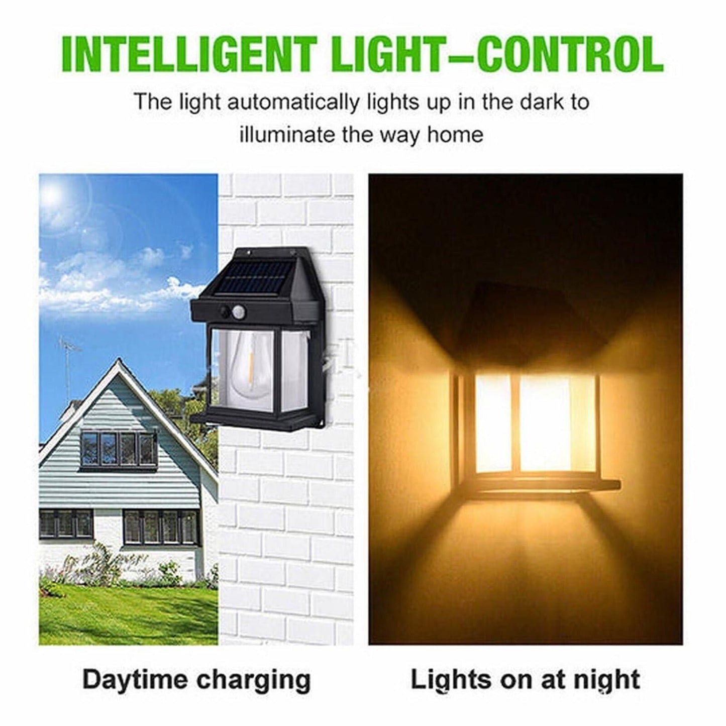 Solar Outdoor Wall Light – Waterproof, Energy-Saving LED Lamp for Garden & Pathways