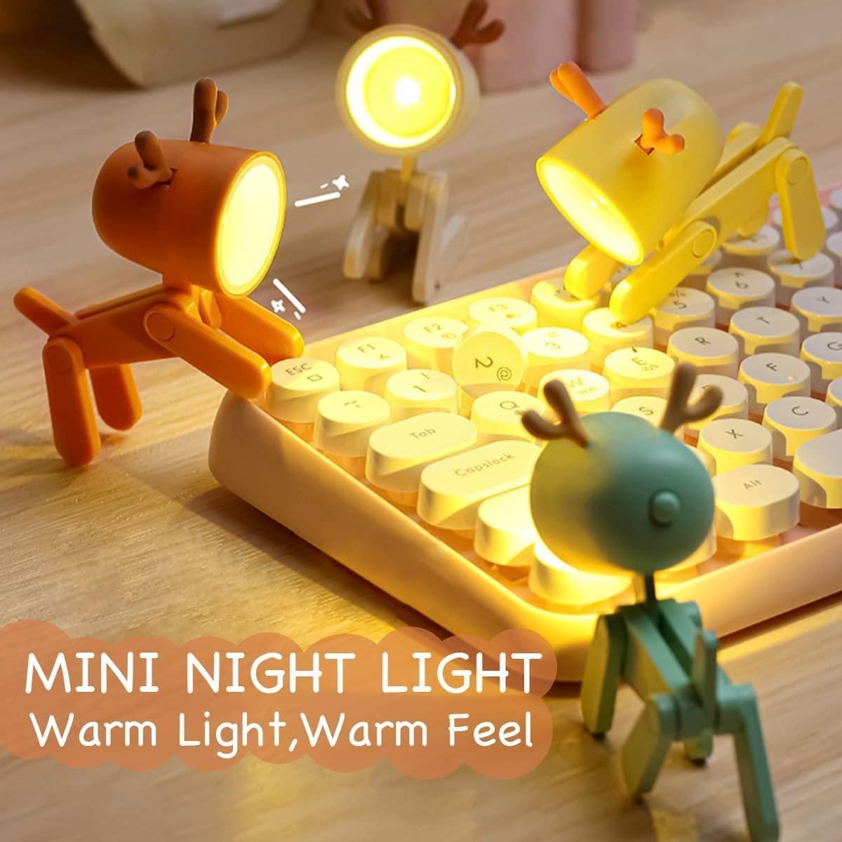 Mini LED Desk Lamp – Cute Deer-Shaped Night Light for Study, Bedside & Decor