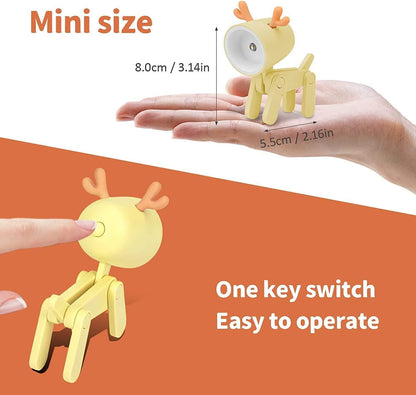 Mini LED Desk Lamp – Cute Deer-Shaped Night Light for Study, Bedside & Decor
