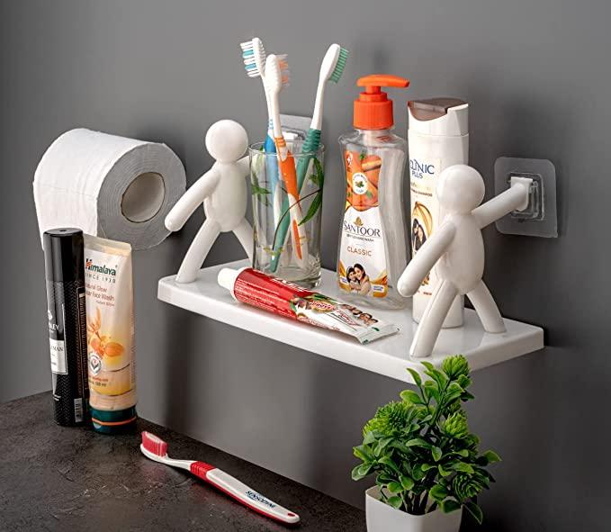Bad Doll Wall-Mounted Bathroom Storage Shelves (Pack of 2) – No-Drill, Waterproof & Heavy-Duty