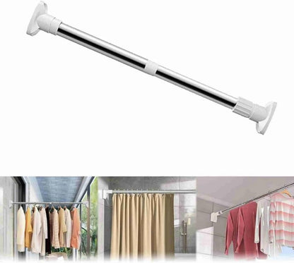 Drill-Free Adjustable Stainless Steel Rod – Tension Rod for Curtains, Showers & Storage