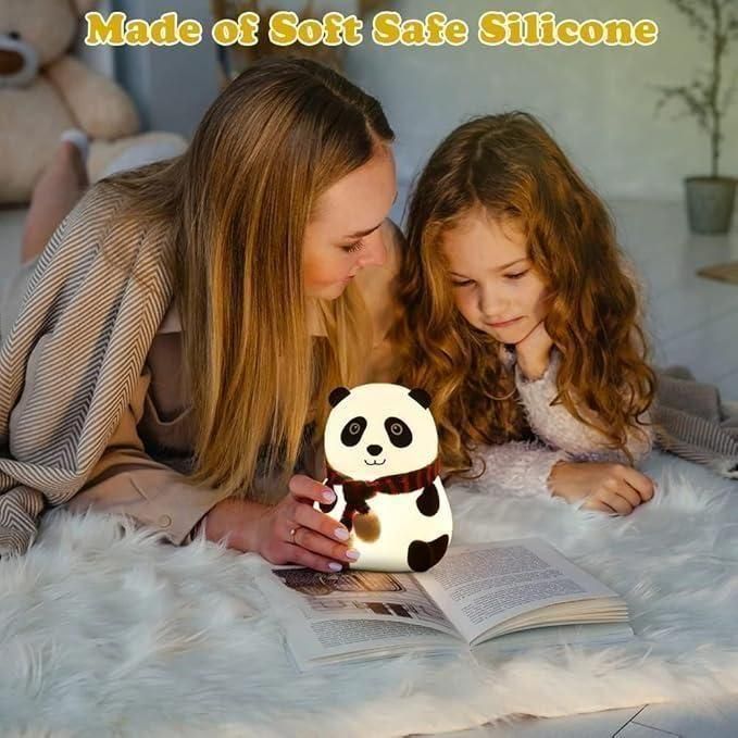 Cute Panda Touch Lamp for Kids – 7-Color Silicone Night Light
