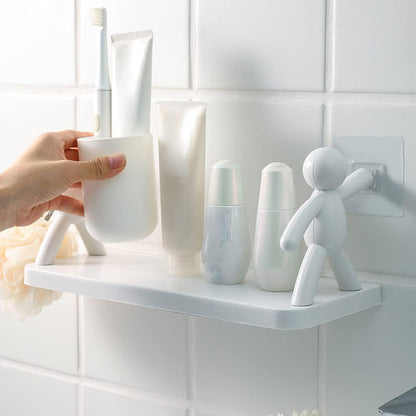 Bad Doll Wall-Mounted Bathroom Storage Shelves (Pack of 2) – No-Drill, Waterproof & Heavy-Duty