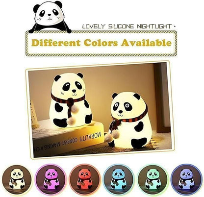 Cute Panda Touch Lamp for Kids – 7-Color Silicone Night Light
