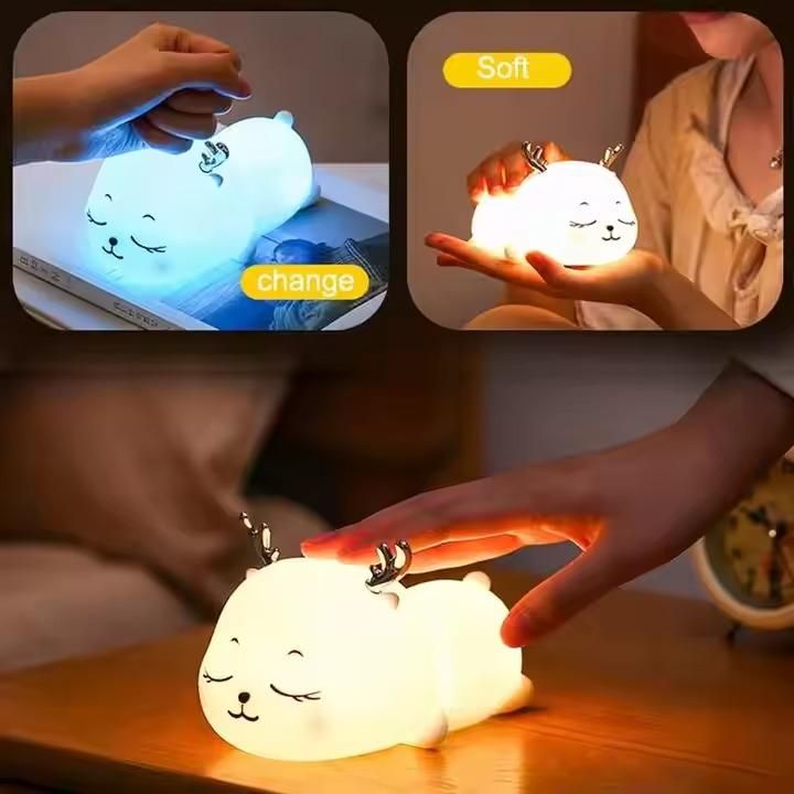 Nursery Night Light – Soft Silicone Touch Lamp with Battery