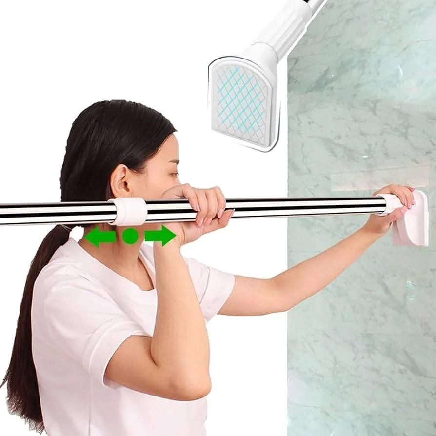 Drill-Free Adjustable Stainless Steel Rod – Tension Rod for Curtains, Showers & Storage