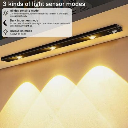 LED PIR Motion Sensor Cabinet Light – USB Rechargeable, Wireless & Stick-On