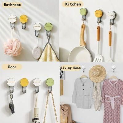 Heavy-Duty Suction Wall Hooks (2 Pcs) – No Drilling, Waterproof & Reusable