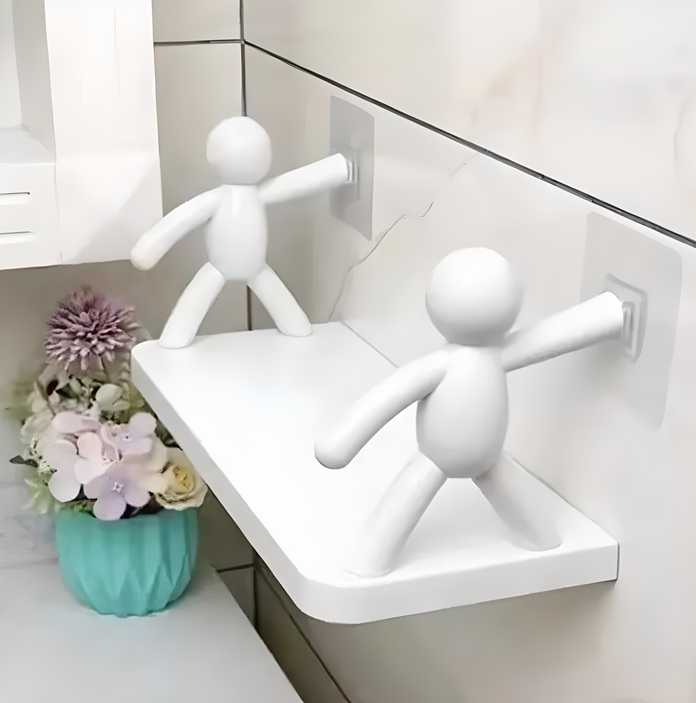 Bad Doll Wall-Mounted Bathroom Storage Shelves (Pack of 2) – No-Drill, Waterproof & Heavy-Duty